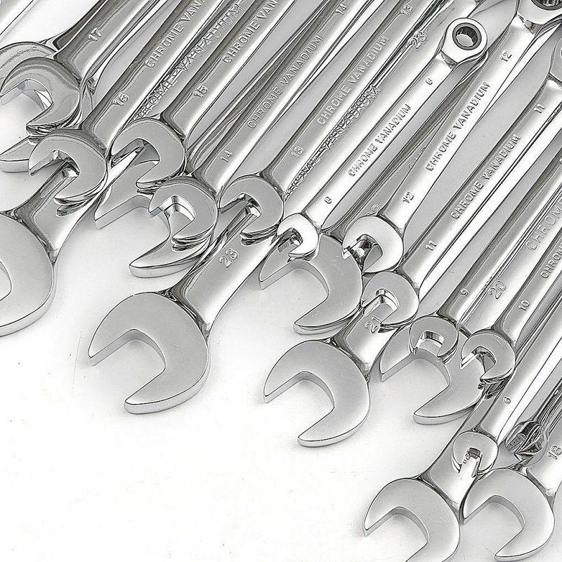 6mm-32mm Wrench Chrome Vanadium Steel Fixed Head Metric Ratchet Spanner**