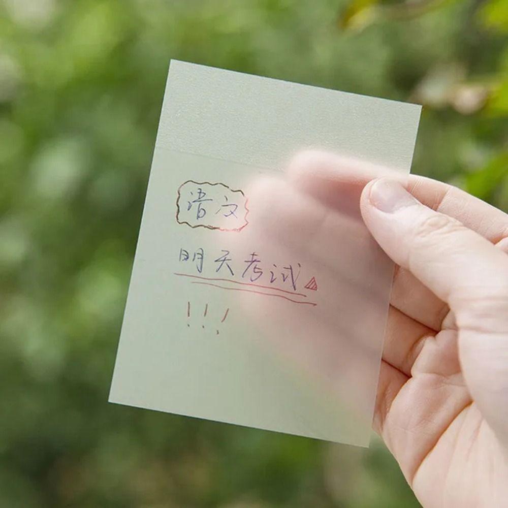 50 Sheets Waterproof Sticky Notes Transparent Paper Sticker Portable Note Paper