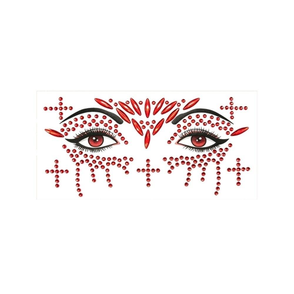Rhinestone Face Eye Jewels Sticker 3D Face Gem Sticker Crystal Tattoo Sticker Halloween Party