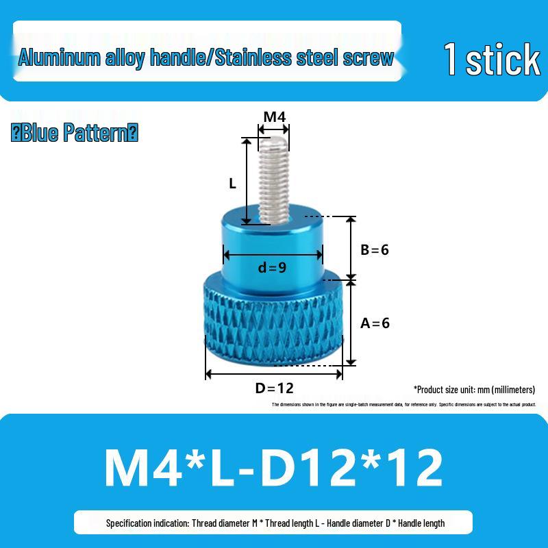 M4 Aluminum Alloy Knurled Twist Handle Bolt with Stainless Steel Head