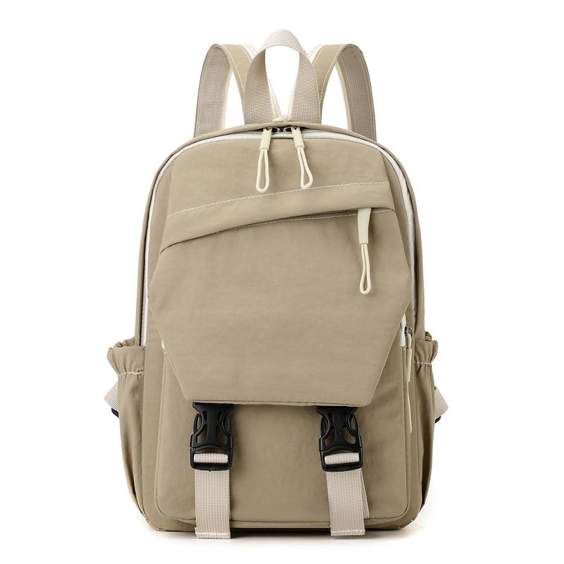 Nylon Lightweight Women's Backpack with Flip-top Lock Simple Small Schoolbag  Commuting and Travel Waterproof Backpack