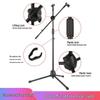 Retractable Folding Microphone & Phone Tripod Stand for Live Streaming and Karaoke, Portable for Indoor/Outdoor Use