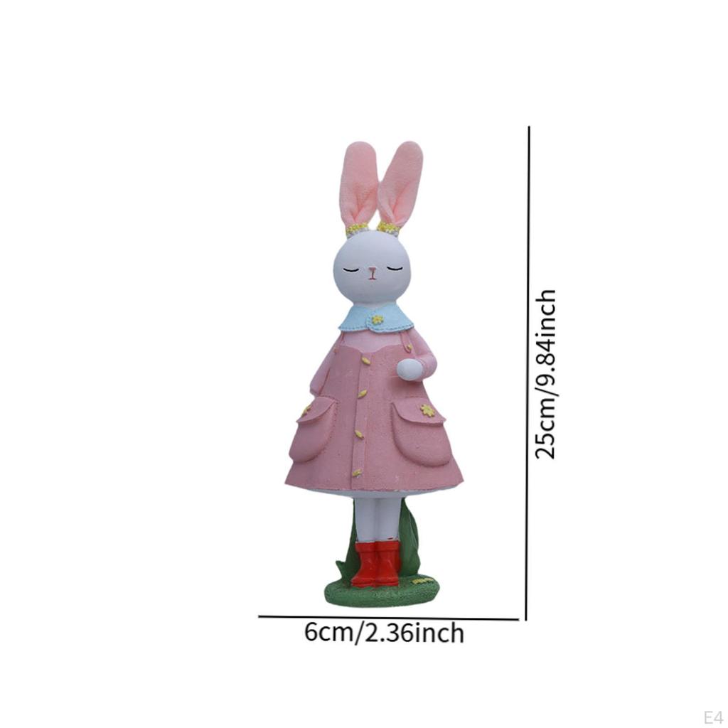 Easter Bunny Figure Statue Fine Workmanship Craft Creative Decor Sulpture for Festival