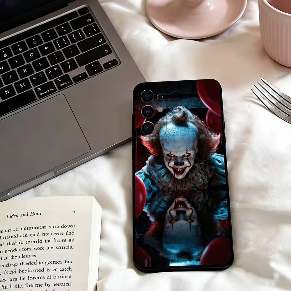 Art the Clown horror T-Terrifiers Phone Case For Samsung S25,S24,S21,S22,S23,S30,Ultra,S20,Plus,Fe,Lite,Note,10,Black Cover