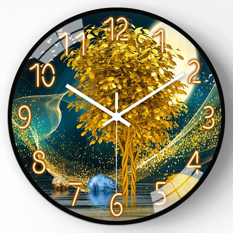Artistic Creativity Bedroom Simple Wall Clock Mute No Punch Nail Hanging Watch Living Room Children Room New Wall Hanging Clock