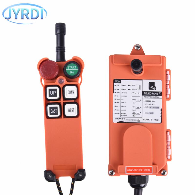 F21-4S 4 Buttons Single Speed Industrial Wireless Radio Crane Remote Control Switches Hoist Track Crane Lift Controller