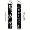 Halloween Couplet Banner Horror 1 Pair Polyester 179.83x29.97cm Indoor Outdoor Decor