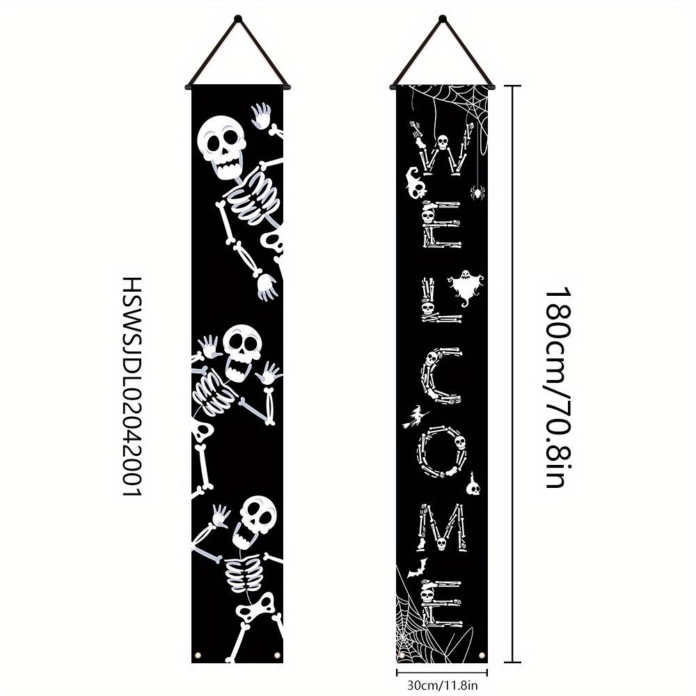Halloween Couplet Banner Horror 1 Pair Polyester 179.83x29.97cm Indoor Outdoor Decor