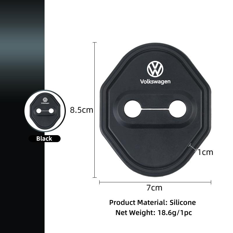 4-Piece Set of Universal Wear-Resistant Silicone Car Door Lock Covers For VW Jetta Beetle Golf Passat Polo Tiguan Sharan Touran BEW1