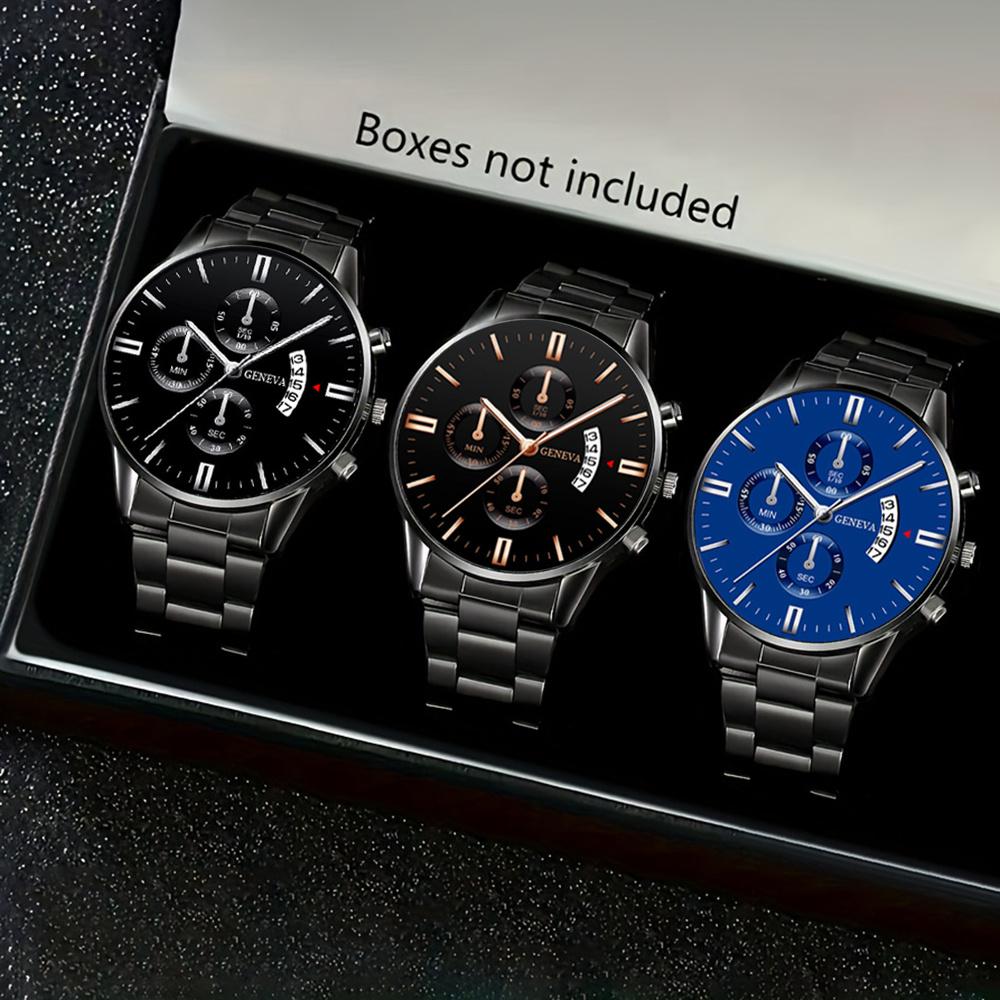 

3 шт./набор Повседневные Модные Мужские Часы Набор Мужских Часов Кварцевые Часы Идеальный Подарок для Мужчин