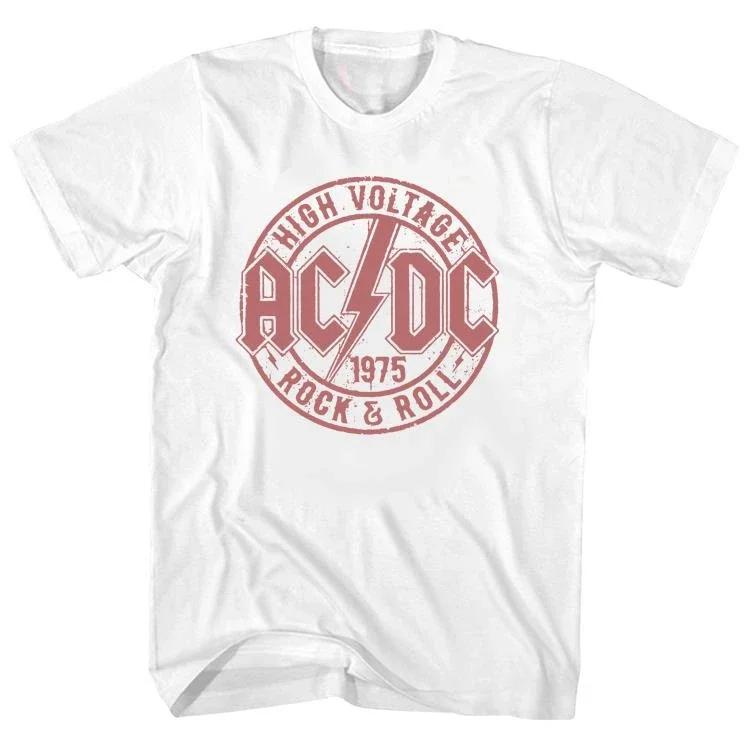 

ZX Tee 2025 Tribute To High Voltage Rock ACDC Band Rock 1975 American Retro Short Sleeve High Quality Street T-shirt 3XL