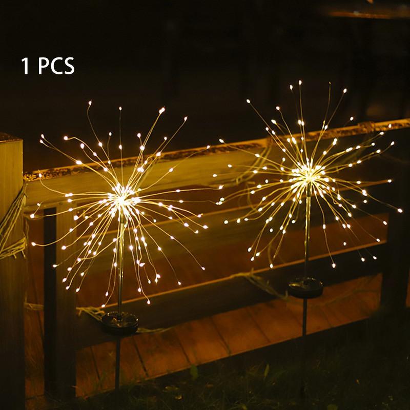 

Charging Powered Solar Lawn Ground Mounted Fireworks Lights Waterproofing For Warm
