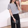 Fashion Heavy Silk Top Women's Short-sleeved  Wear New Mulberry Silk Printed Thin T-shirt