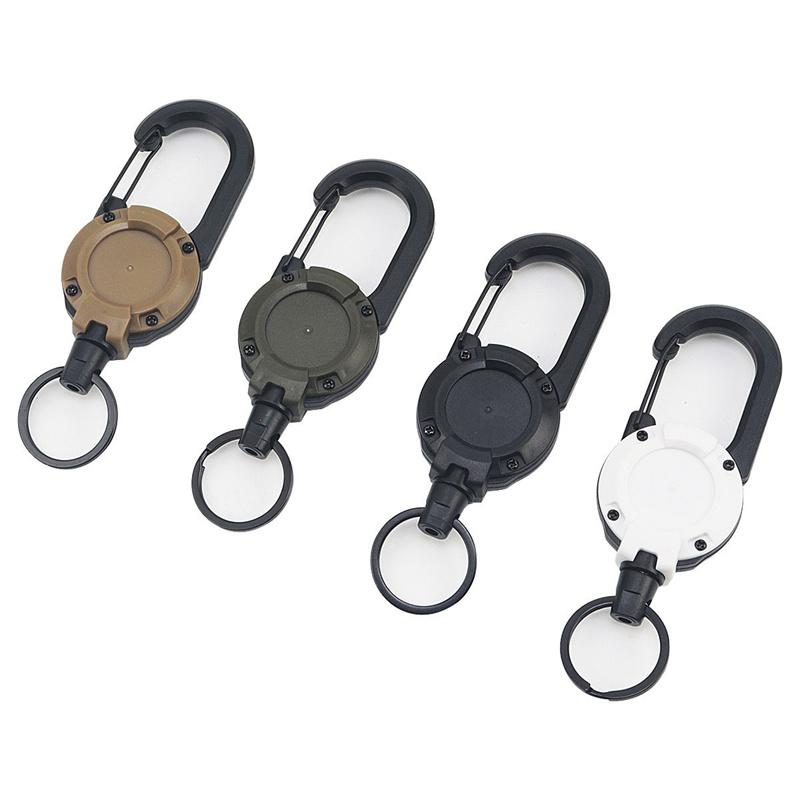 Retractable Keychain Heavy Duty Badge Holder Reel Outdoor ID Badge Clip Reel with Steel Cable and Carabiner Clip Upgraded 58cm