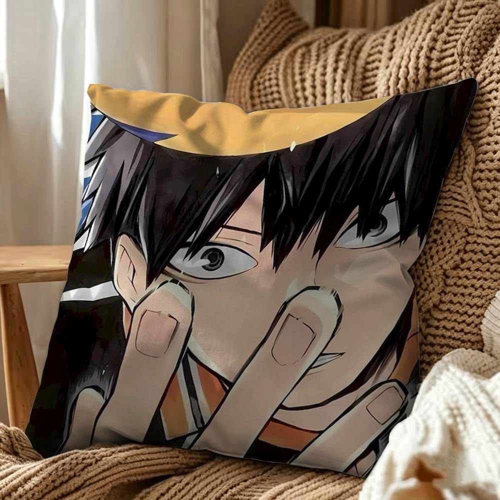 Tobio Kageyama H-Haikyuus Square Pillow Case Multi Sizes For Car Home Bedroom Decor Custom Valentine Gifts
