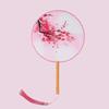 Double-Sided Classical Fan, Ancient Style Semi-Transparent Round Fan with Tassels, Women's Ancient Costume Hanfu Cheongsam Silk Fan