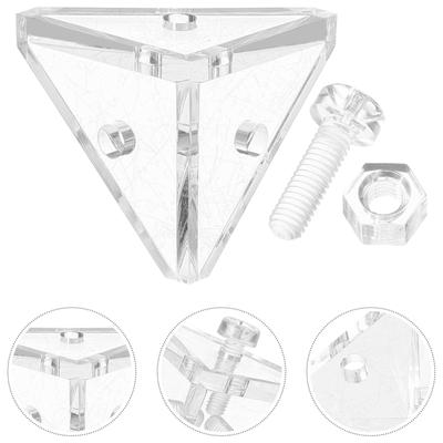 10 Pezzi Staffe Angolari Triangolari Staffe Angolari Rinforzi Angolari per Mobili Fissaggio Scaffale Montaggio Acrilico per