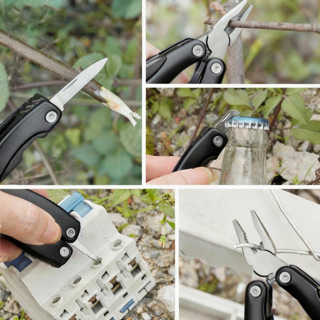 Outdoor portable multi-functional knife pliers, stainless steel multi-functional tool pliers, camping pocket mini EDC hand tools