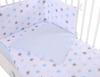 Double-sided 2-piece cotton children's bedding set - gray and blue stars