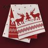 Decorative Festive Winter Scarf Knitted for Women, Reversible Fair Isle Snowflake Reindeer Thermal Wind Resistant Scarf, Soft Warm Long Wrap Christmas