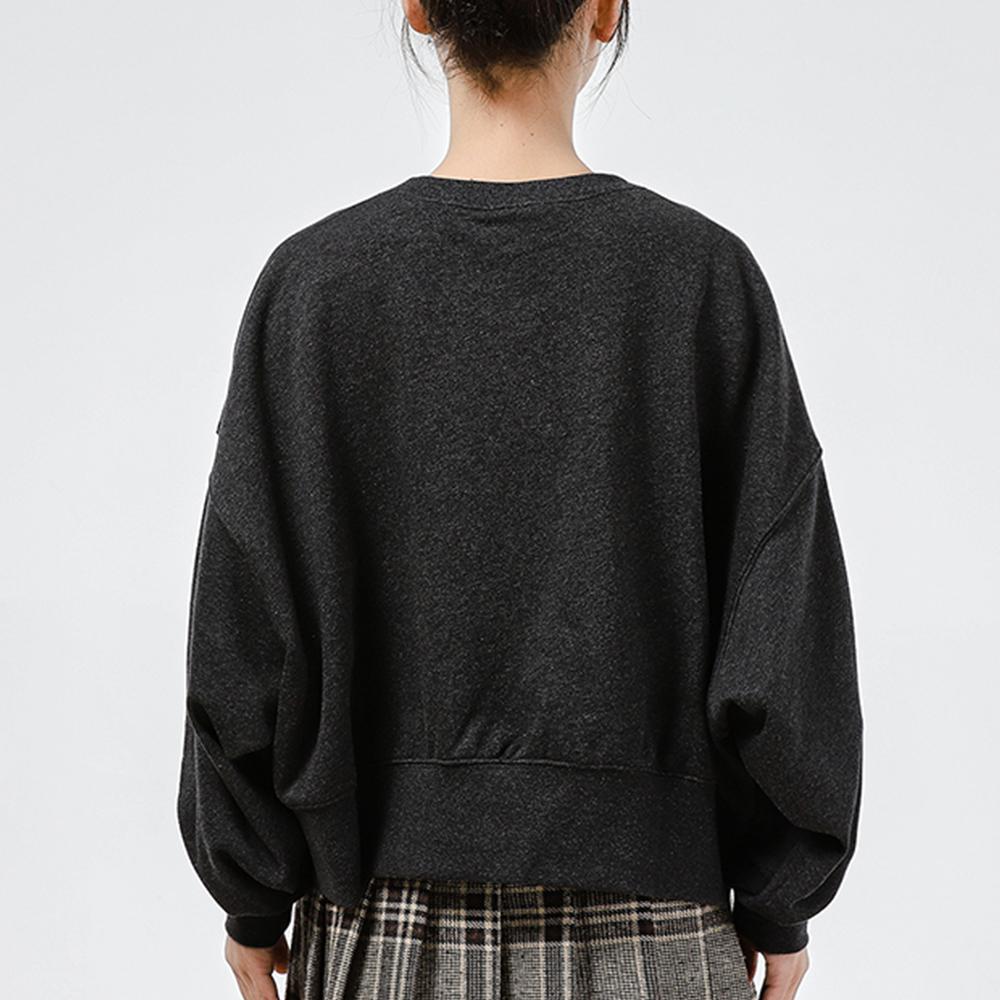Nike Logo Print Loose Fit Sports Crewneck Sweatshirt Women Sweatshirt Black DJ6938-010