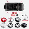 ICTB3 4pcs/set 60mm Tesla Car Wheel Center Hub Cap Cover Emblems Sticker Car Logo Car Styling Accessories for Tesla Model 3 Y S X