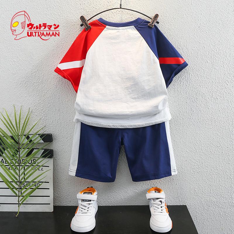 Trendy Ultraman Boys Summer Outfit For Kids Stylish Two-piece Set For Ages 3 To 8