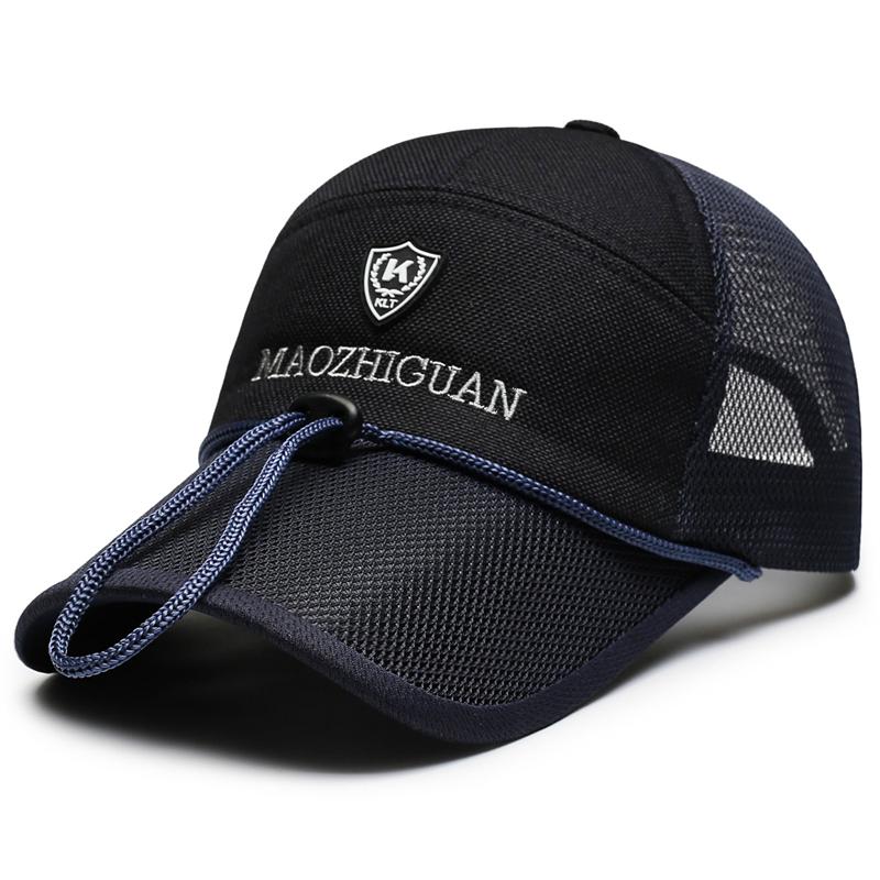 

Summer Men s Breathable Mesh Cap Outdoor Sunscreen Sun Visor Sports Net Cap Baseball Cap темно-синього кольору