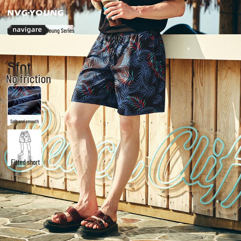 NVG·YOUNG Men s Tropical Sailboat Print Beach Shorts XL