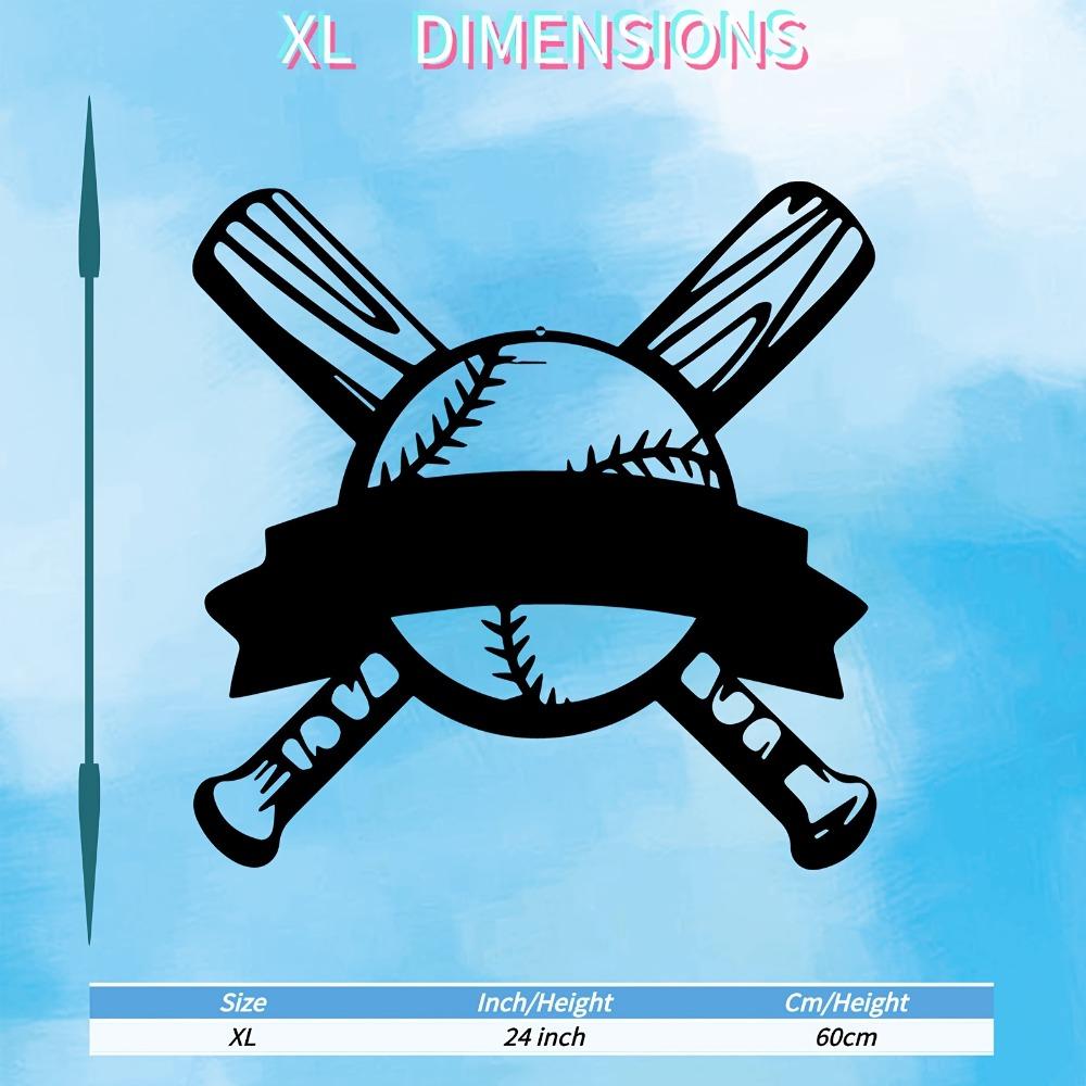 

1pc Dynamic Baseball Bat Swing Metal Wall Art, Weatherproof Iron Statue for Garage Backyard Fence Indoor Outdoor Gift for Sports Fan Room Decor XL/60cm/24inch