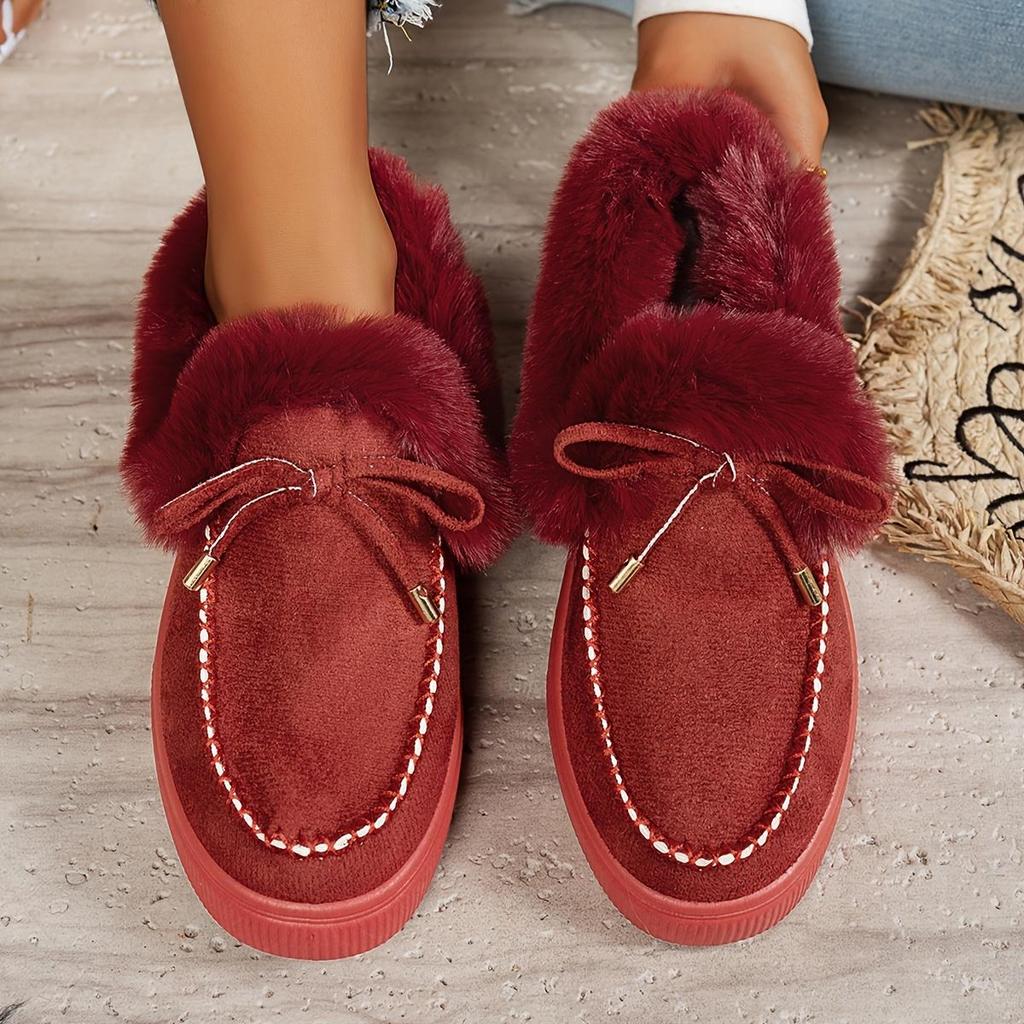 Scarpe Pellicciose Foderate in Pile da Donna, Scarpe Calde e Comode con Stampa Leopardo e Isolamento, Scarpe Invernali da Donna