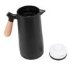 1L Thermal Coffee Carafe 12h Insulation Olecranon Water Outlet Thermal Bottle with Wooden Handle