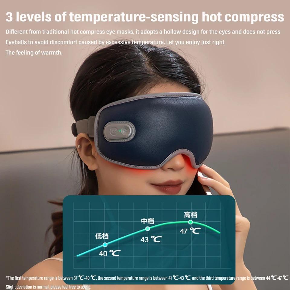 3D Intelligent Vibration Eye Massager Airbag 3 Level Hot Compress Eye Care Tool Eye Massage Eye Relax Fatigue Sleepping Mask