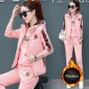 3 Piece Set Women Suit Tracksuit Winter Hoodies+Vest+Pants Track Suit Plus Velvet Warm Sporting Suits Female Clothes 8110924