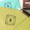 Printtoo Monogram Letter Square Swirl Border B Odd Mounted Rubber Stamp Office