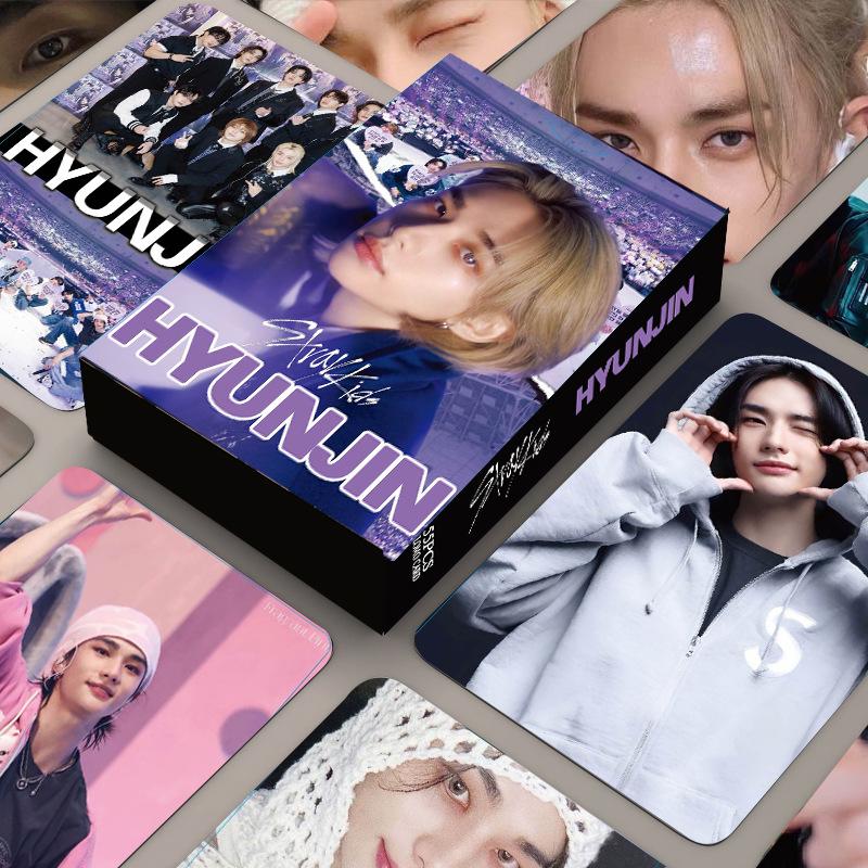 55Pcs K-Pop Lomo Cards Skzoo Hyunjin Latest Album 55 Small Cards Postcards Cards Boxed Small Cards For Kids Good Gift