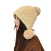 New hat women's autumn and winter warm knitted hat fleece thickened face small cycling windproof winter wool hat