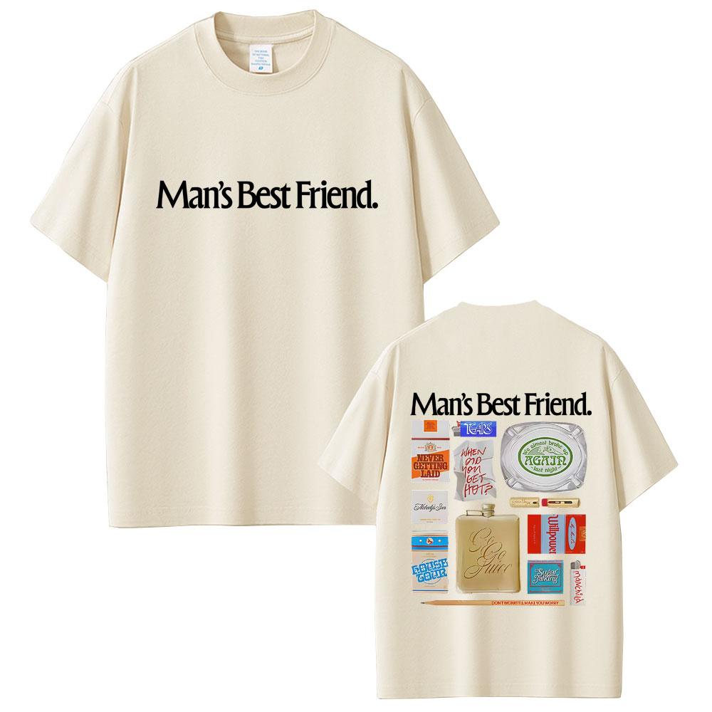 Sabrina Carpenter Mans Best Friend Object Tshirt Men Women Fashion Oversized Short Sleeve T Shirts Male Casual Cotton Tshirts