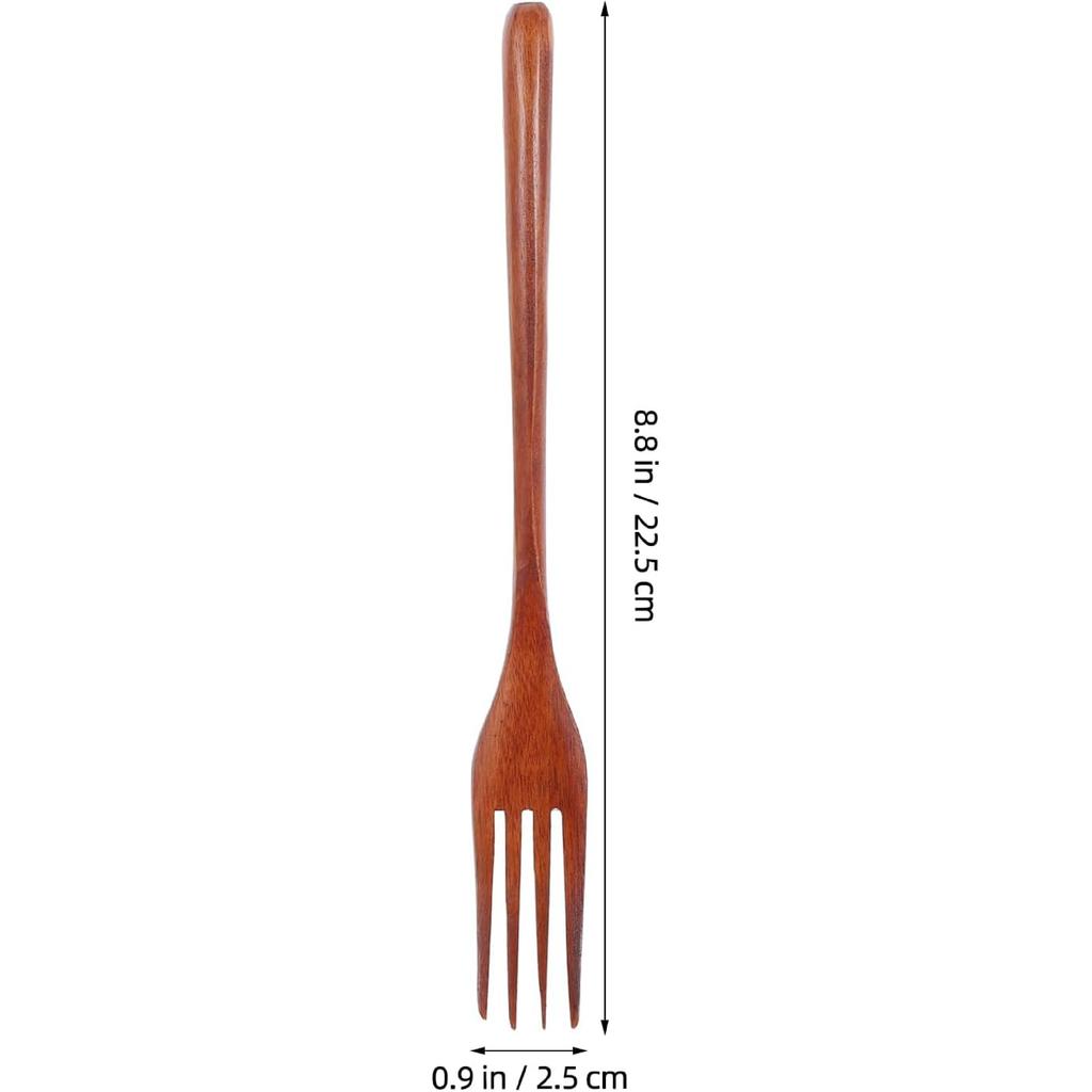 Smooth Wooden Kitchen Utensil Handle Mixing Fork for Cooking, Serving and Salad Preparation - Everyday Use