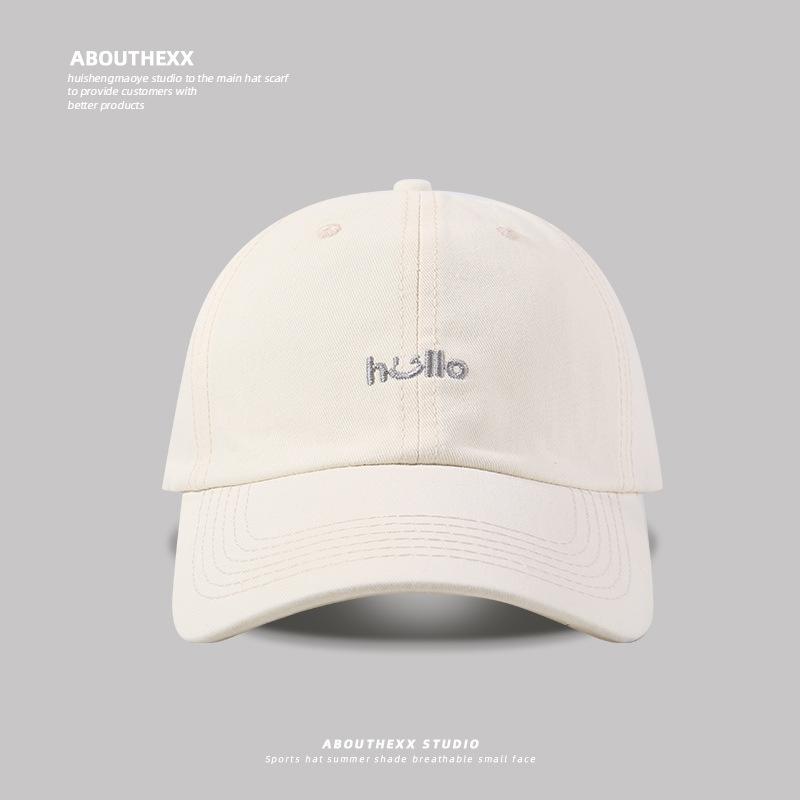 

Women s letter-printed cap, fresh and stylish hello Embroidered sweet and cute baseball cap for girls, suitable for spring and summer outings Tide M（56-58cm）