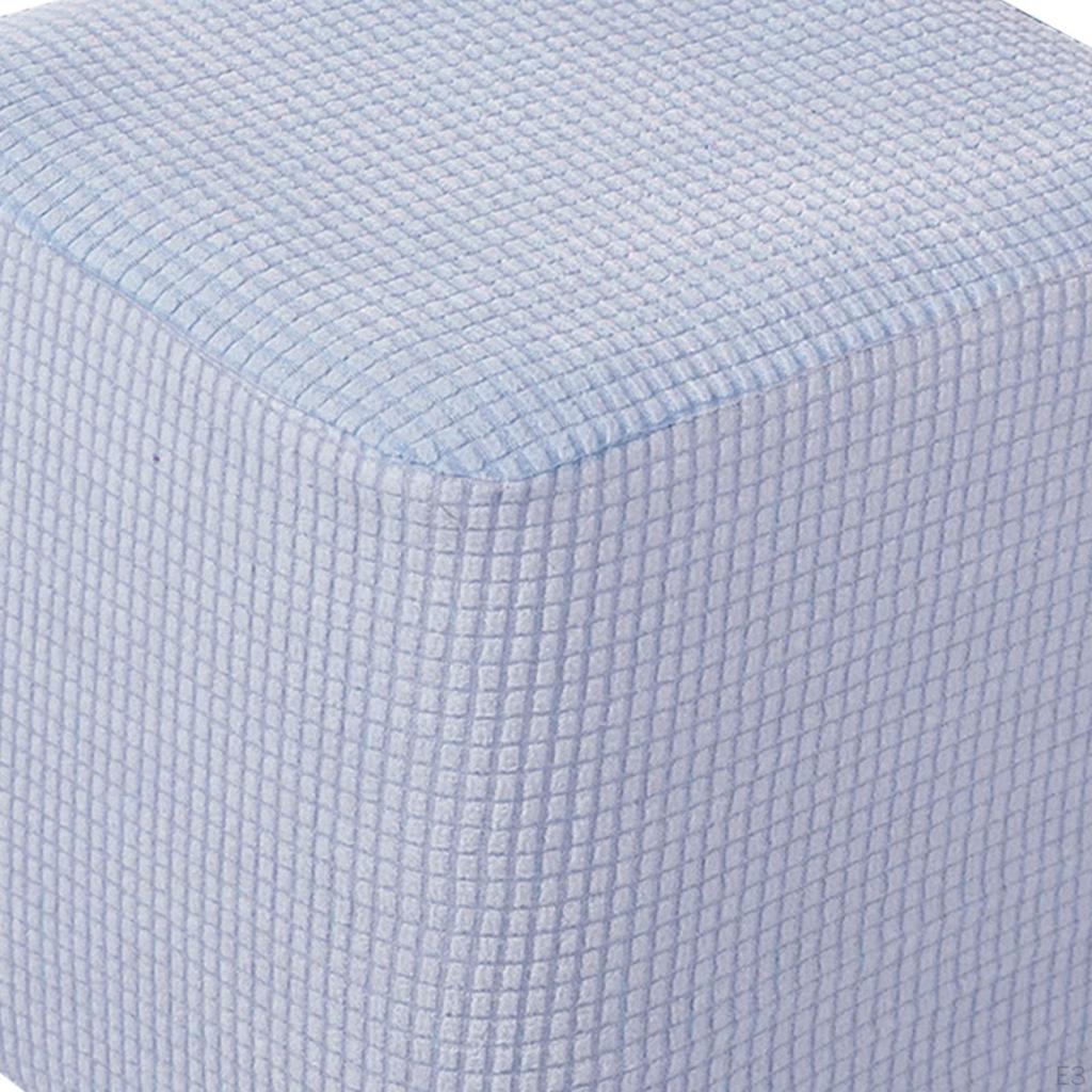 Square Ottoman Slipcover Polyester Stool Protector Cover Jacquard Fabric