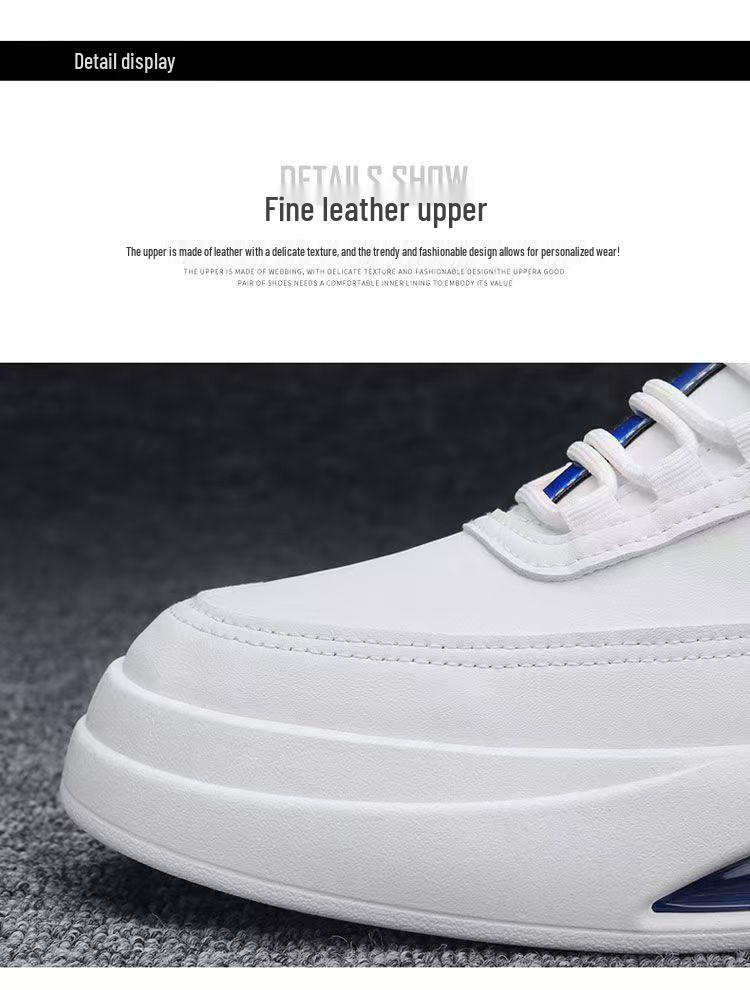 Men's Lightweight White Sneakers - Autumn Casual, Trendy & Breathable with Non-slip Thick Soles