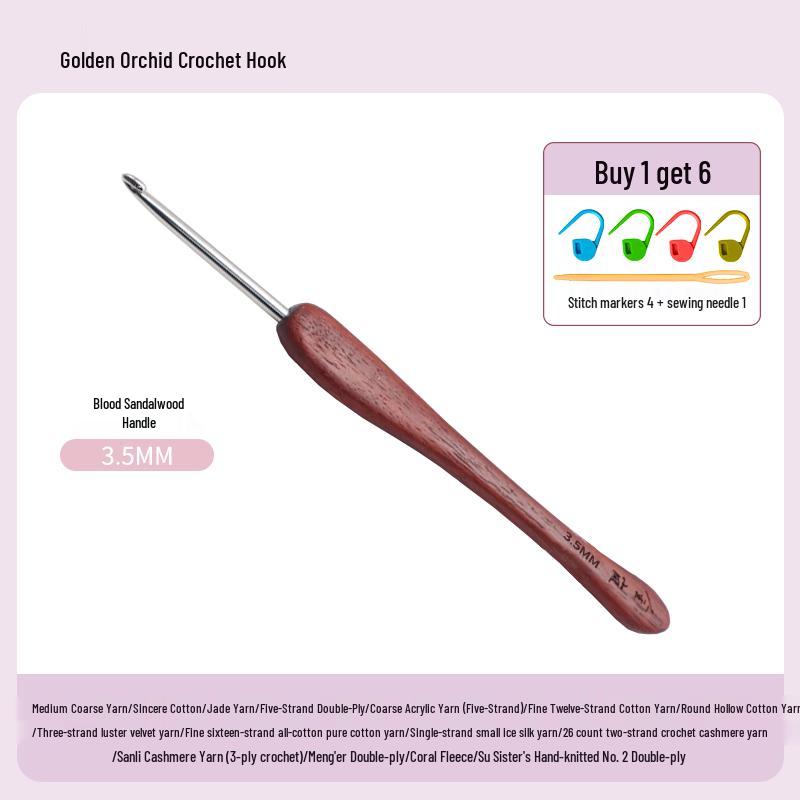 Soft Grip Resin Crochet Hook with Hand-Polished Stainless Steel Needle for Doll and Wool Knitting