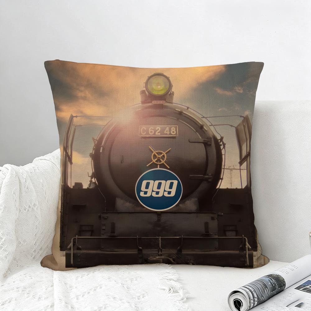 Anime Galaxy Express Cushion Cover Natural Linen Pillowcase Set AllinOne Decor for Sofa Bedroom Chair