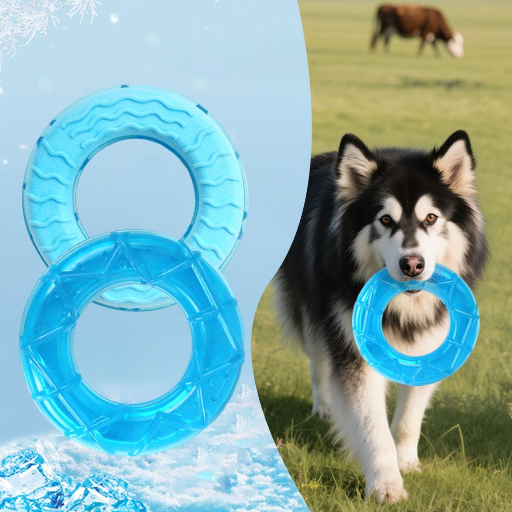 Pet Cooling Chew Toy, Summer Ice Cube Freezable Dog Teething Chew Toy for Puppies Training & Play, Fillable Puppy Teething Rings