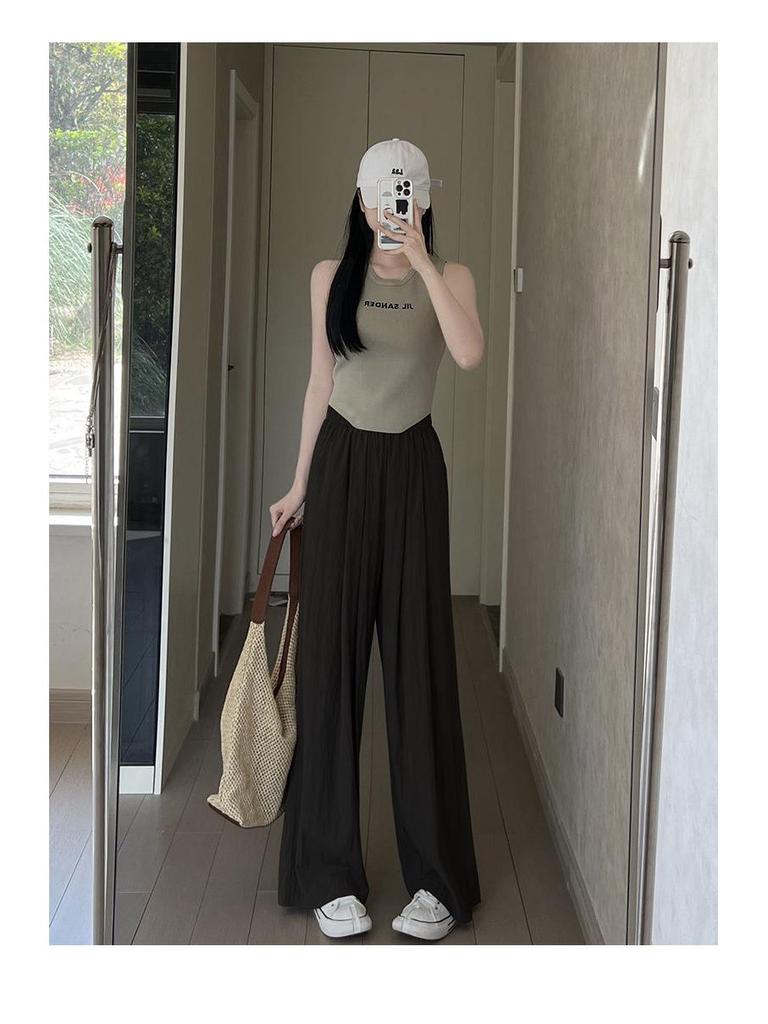 Women's High Waist Casual Wide-Leg Cotton Linen Pants - 9 Colors, Lightweight, Summer Style