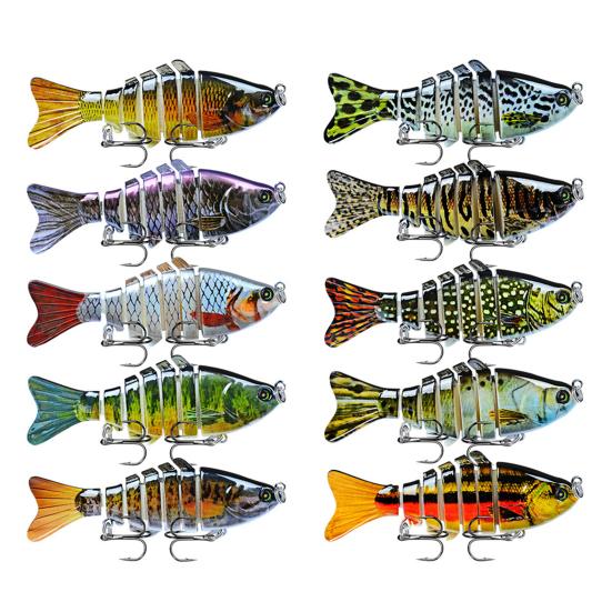 1/3/5Pcs 10CM/15.5G Bionic Multi-Jointed Fishing Lure Long Casting 7-Section Swimbait Hard Artificial Bait Freshwater Saltwater Fishing Accessories