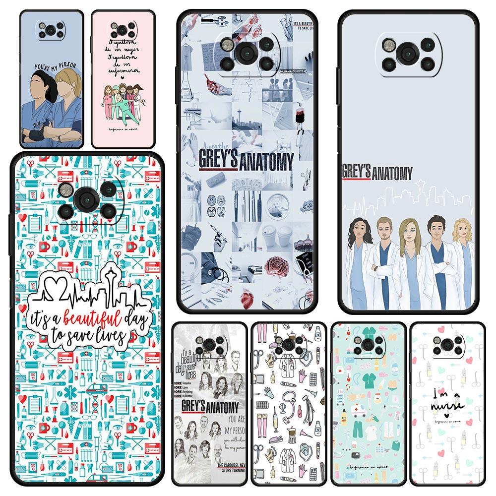 Greys Anatomy Phone Case Cover  for Xiaomi Poco F7 Ultra F6 F5 F4 F3 X6 X5 X4 X3 NFC C51 C55 M4 GT 5G Soft TPU Shell Fundas Bags