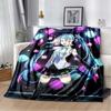 Anime Vocaloid Girl Blanket Kawaii Miku Lightweight Soft Throw Blanket Flannel Bedspread Sofa Cover Gift for Children