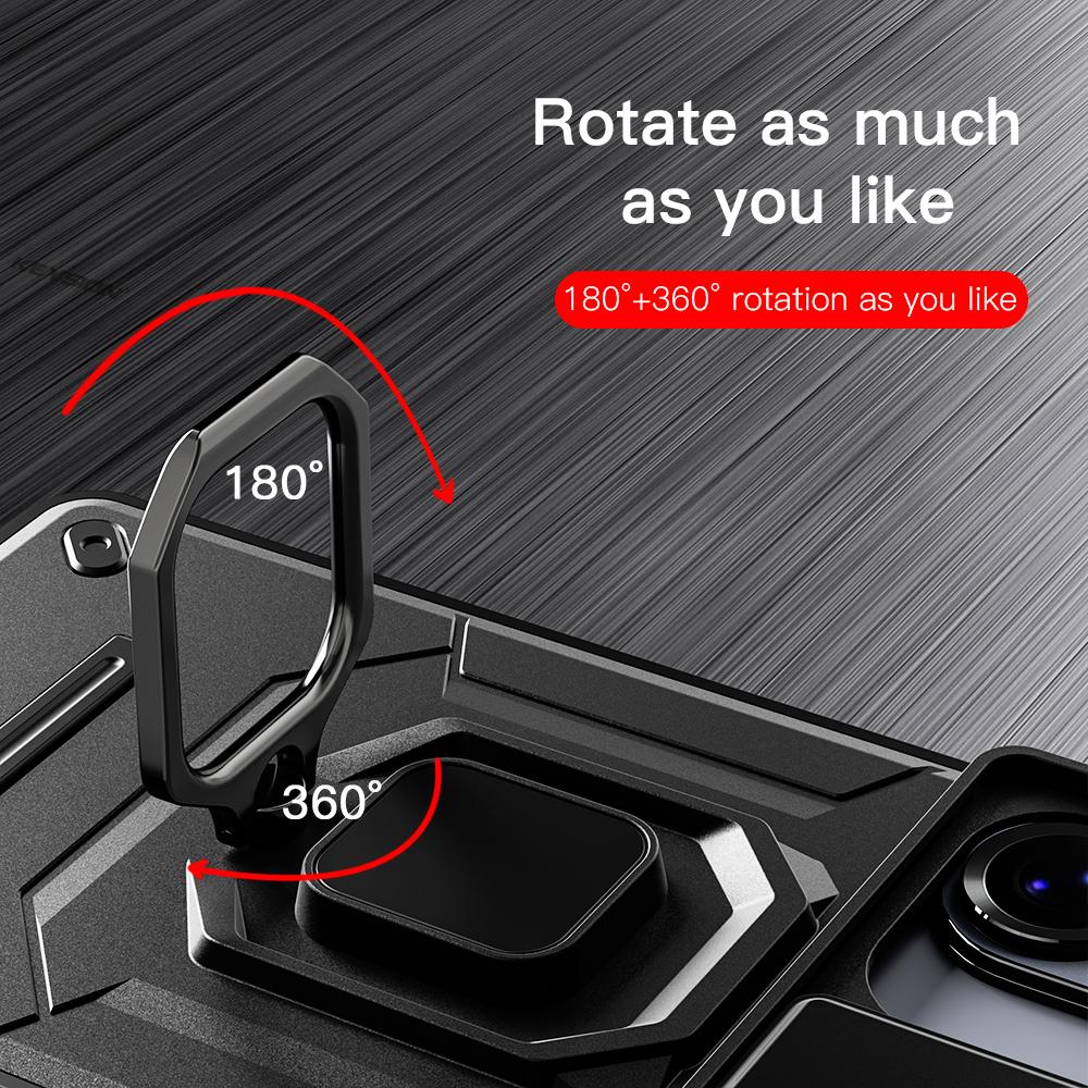 KEYSION Shockproof Armor Case for Samsung S26 Ultra 5G Slide Camera Lens Protection Ring Stand Phone Cover for Galaxy S26+ Plus